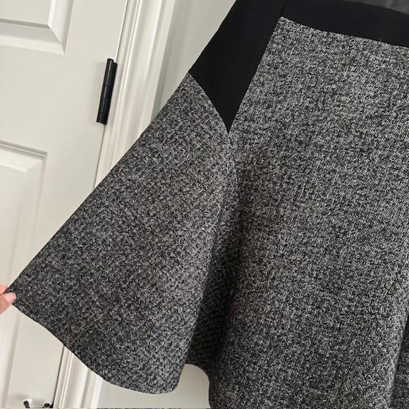 Karen Millen Wool Blend Herringbone Tweed Faux Leather Dress Size: US 8 UK 12 - Picture 5 of 10